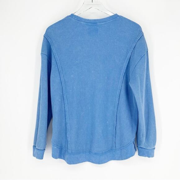 Sunnyside by Sundry Thermal Long Sleeve Top L Blue - Picture 3 of 7